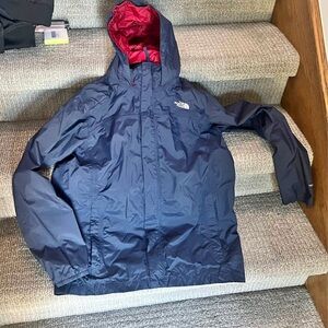 The North Face Kids Blue and Red Raincoat